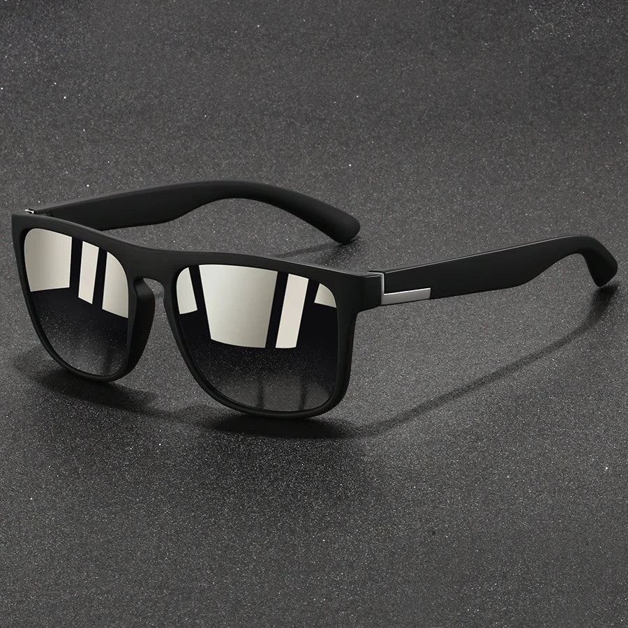Lunettes de soleil carrées vintage — Anti-éblouissement, style rétro de designer, hommes et femmes