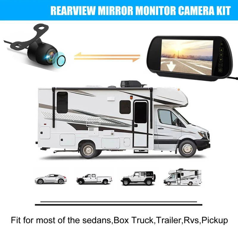 Mirror Monitor Camera Kit — Night Vision, 7" Display