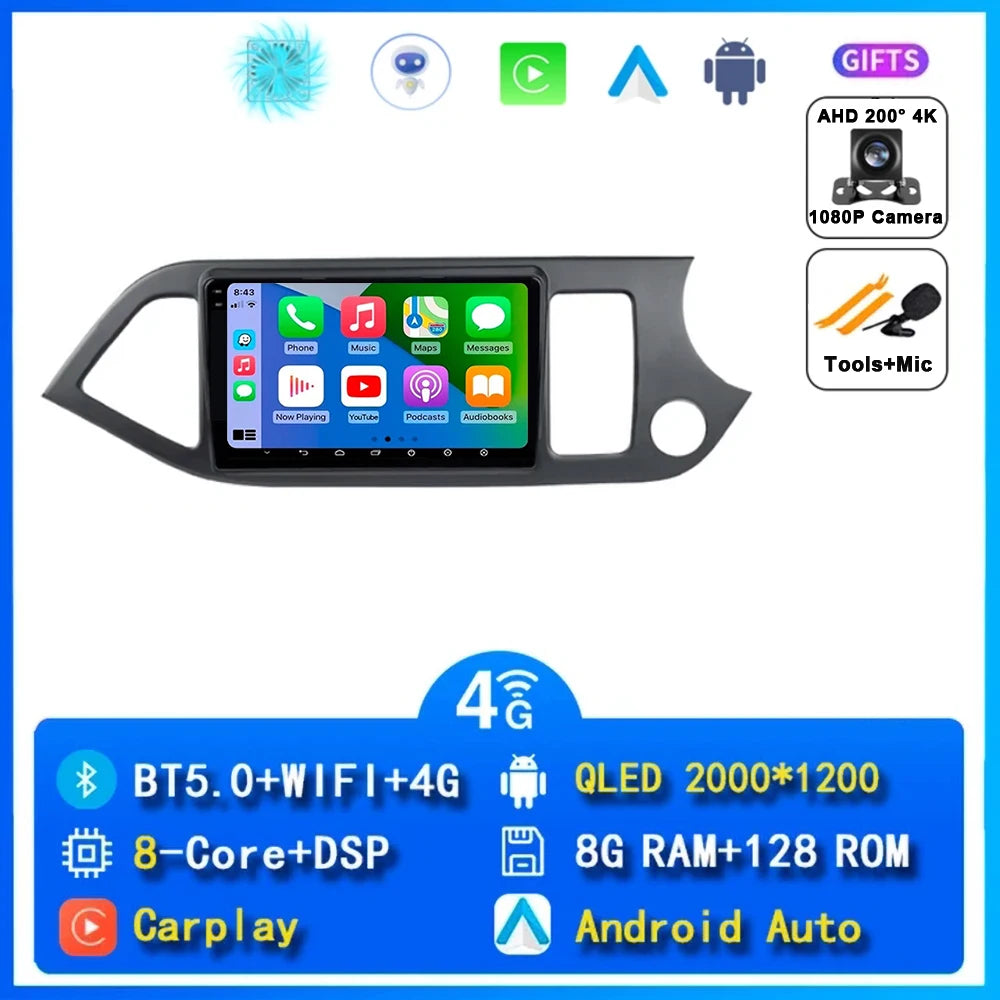 Kia Picanto Android 15 — WiFi, CarPlay, 4G