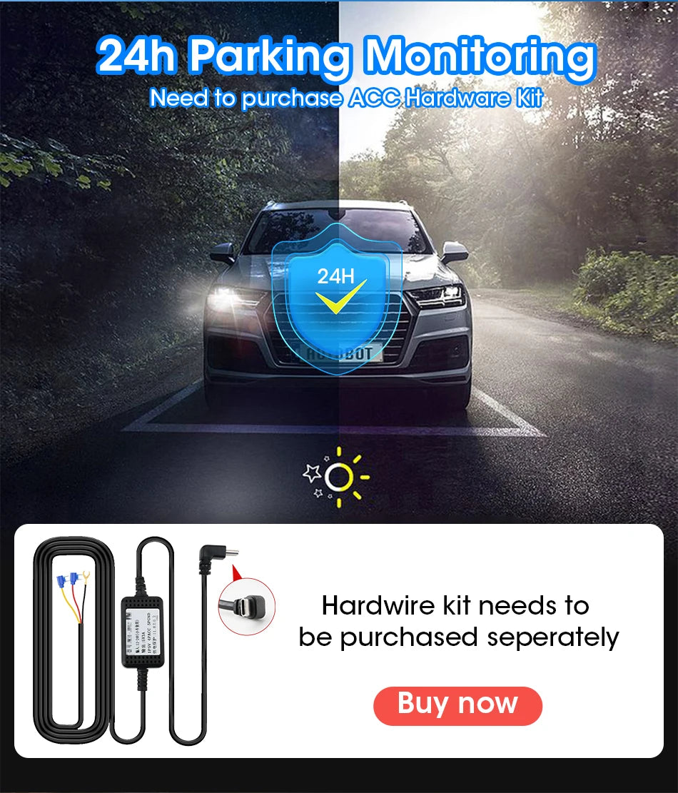 4K Dash Cam — Wireless CarPlay, Dual Lens