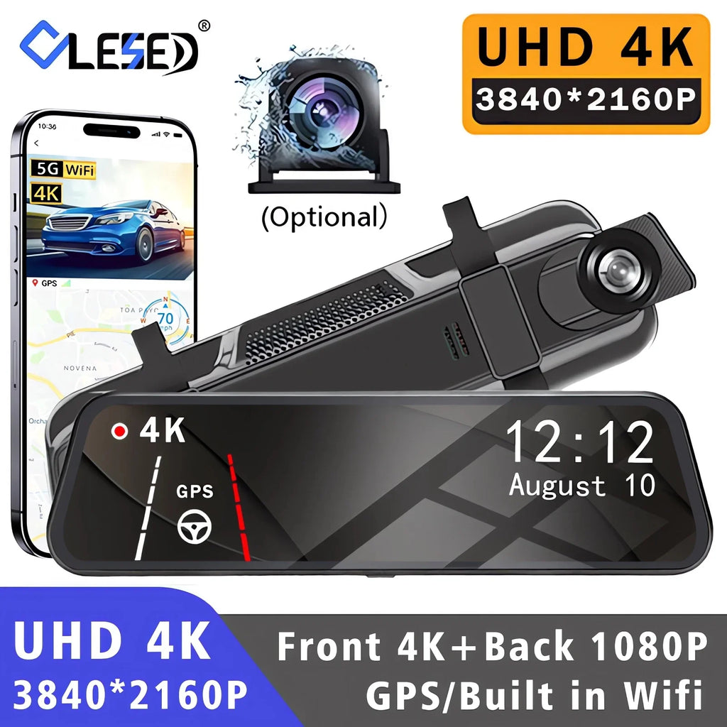 10" 4K Dash Cam — Dual Lens, GPS, WiFi