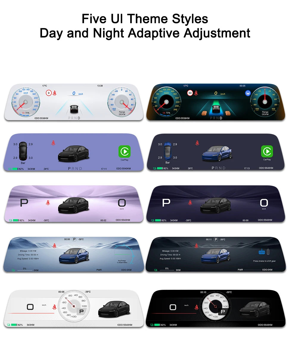 For Tesla Display 9.6 Inches New HUD For Model 3 2016-2023 & Model Y 2020-2024 Support Multiple Languages Carplay Android Auto