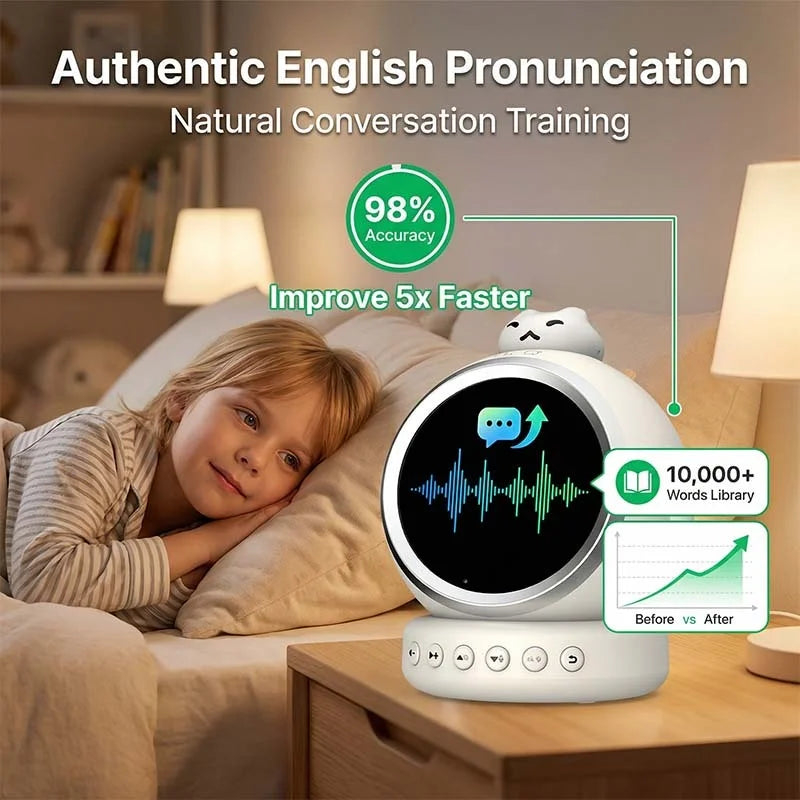 Smart AI Alarm Clock for Kids Ok to Wake Children with Sleep Training and Sound Talking Robot Toy Birthday Gift for Boy Girls