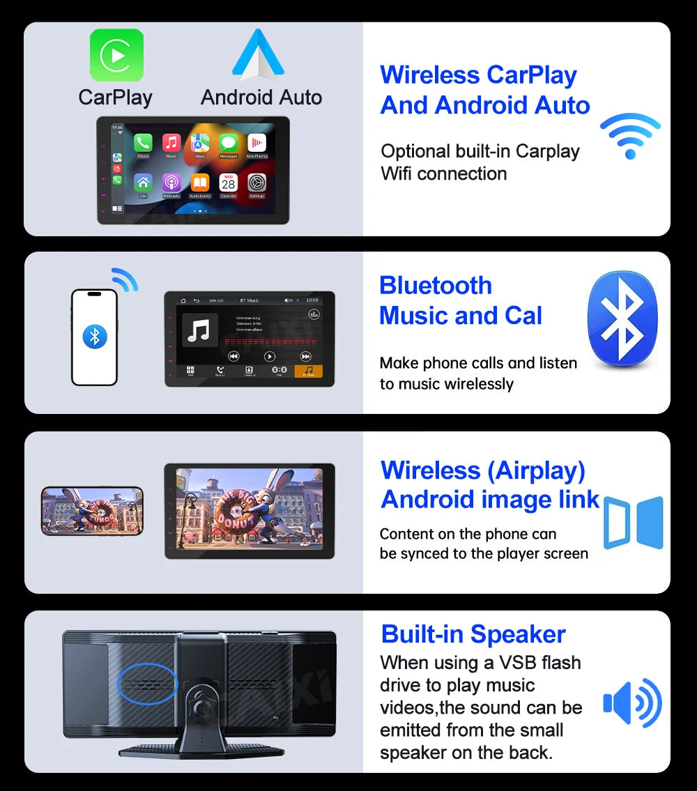 Universal CarPlay Screen — Wireless, Android Auto