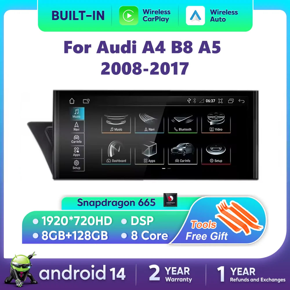 Audi A4 B8/A5 — Android 14, Wireless CarPlay