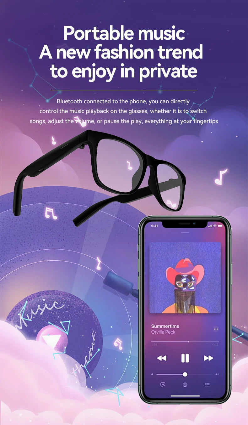LAXASFIT Smart Glasses — Voice Calls, UV Polarized