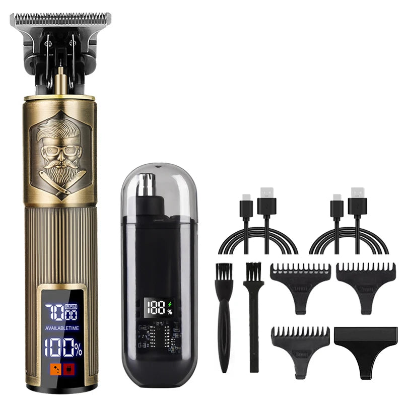 Vintage T9 Clipper — USB Rechargeable, Metal Body