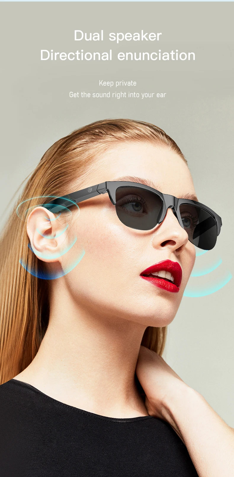Smart Bluetooth Sunglasses — HiFi Audio, UV Protection