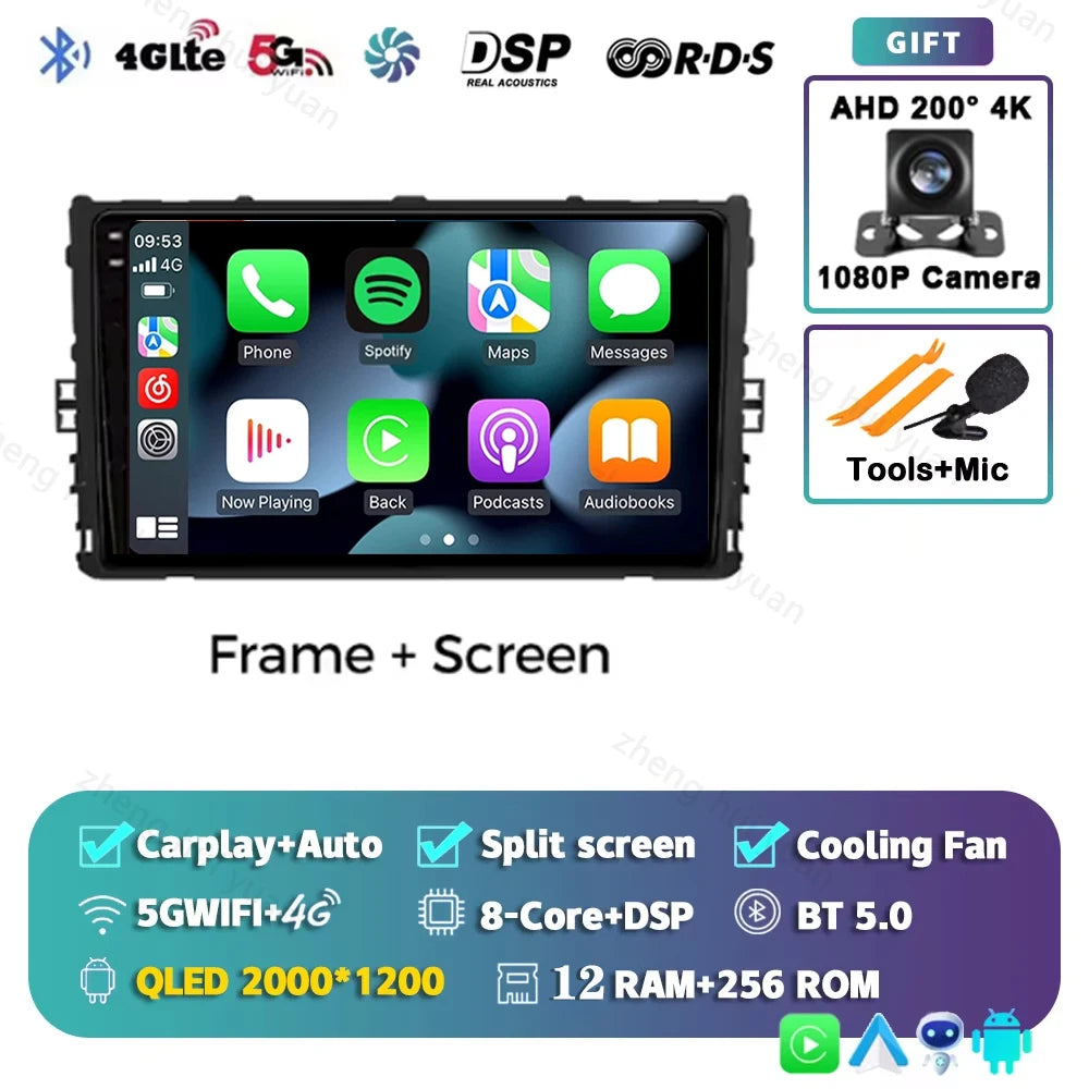 Android 15 Car Radio — Compatible with VW Polo/Jetta | 2K QLED