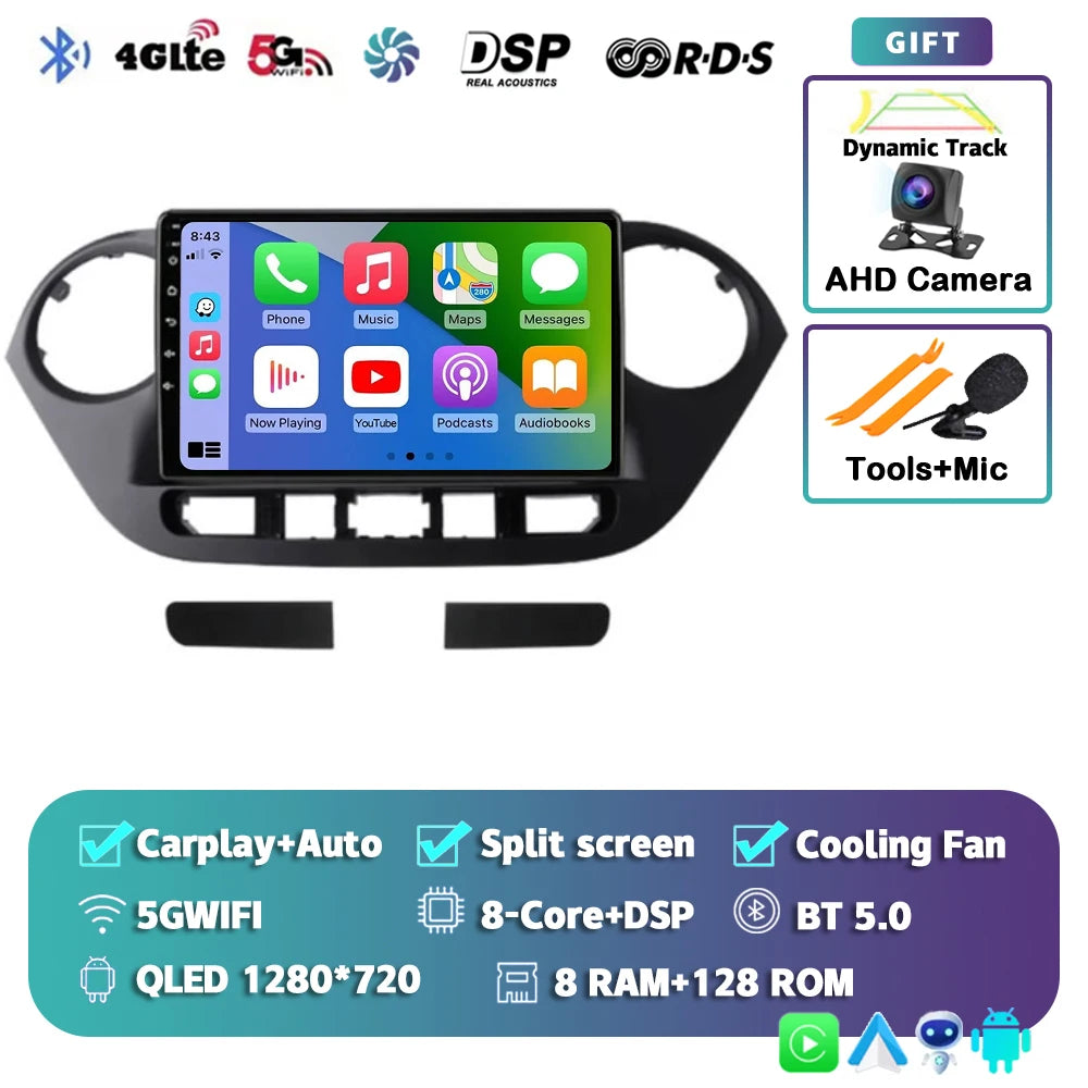 Android 15 Car Radio — Compatible with Hyundai i10 | 2K QLED | AI Voice