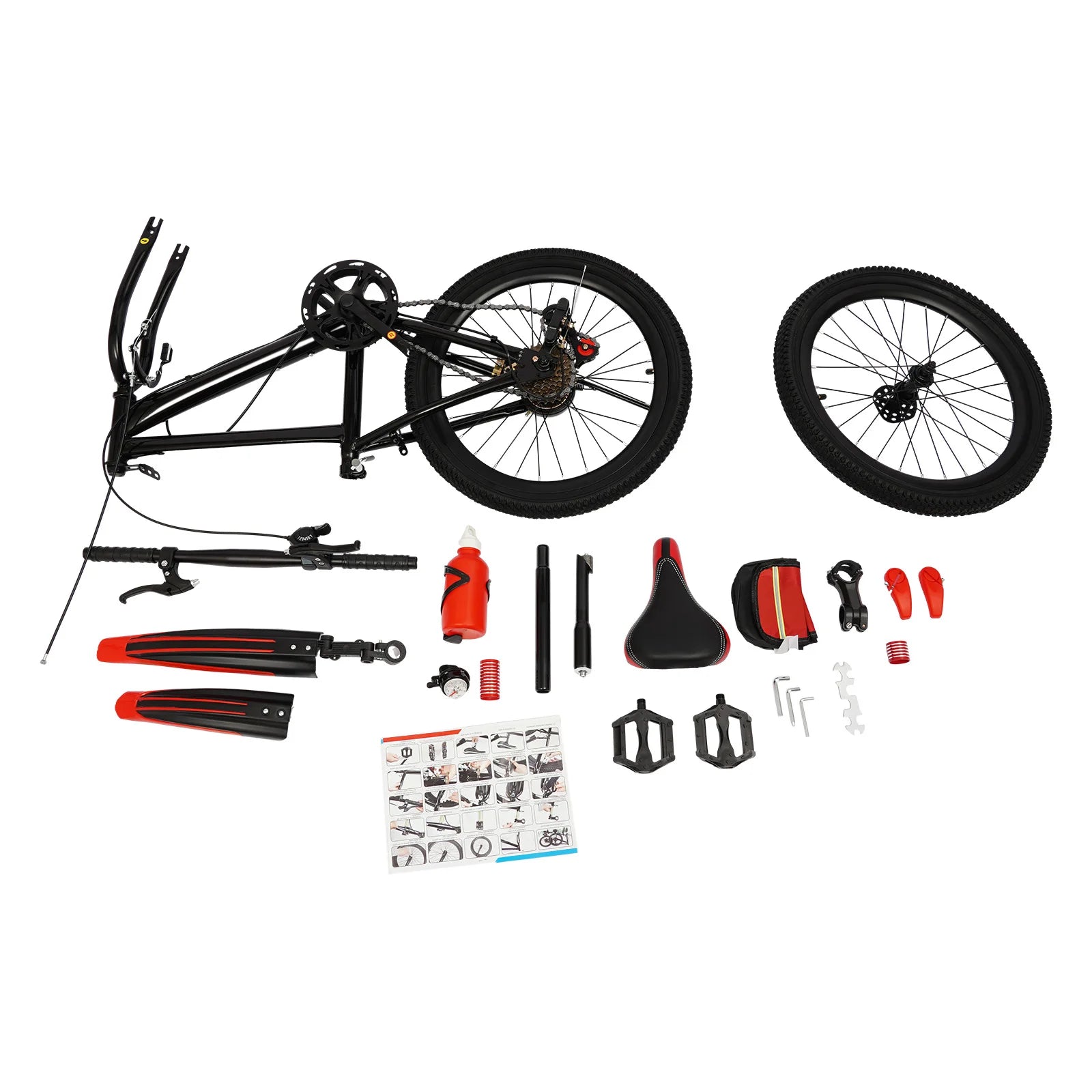 20" Kids Mountain Bike for Boys & Girls Ages 5-12, 7-Speed Transmission, Sturdy Carbon Steel Frame, Adjustable Seat