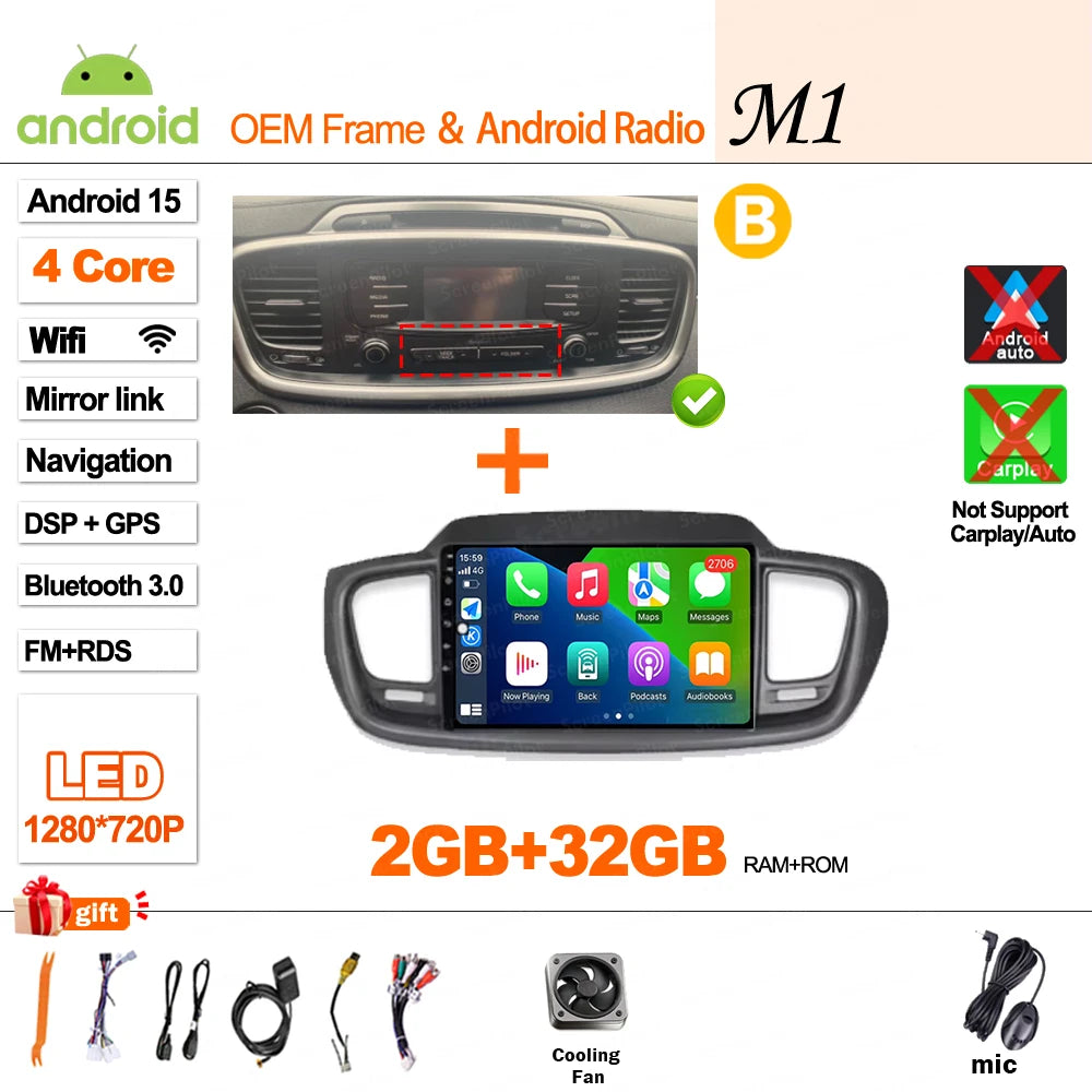 Android 16 Car Radio — Compatible with Kia Sorento | DSP | GPS