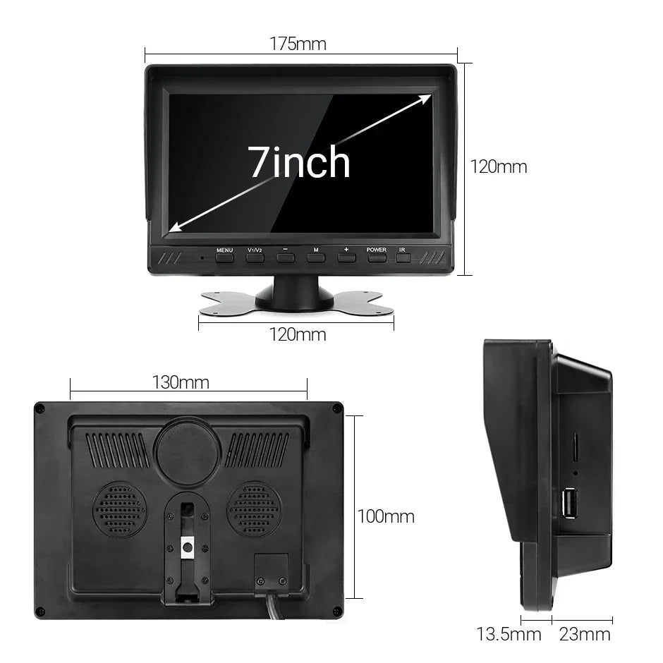 KI-Blindbereichsradaralarm – 7" AHD 4-Kanal Split-Screen DVR, LKW, Bus & SUV