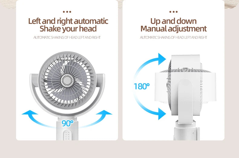 Oscillating Air Fan — 5-Speed, Cordless, Adjustable