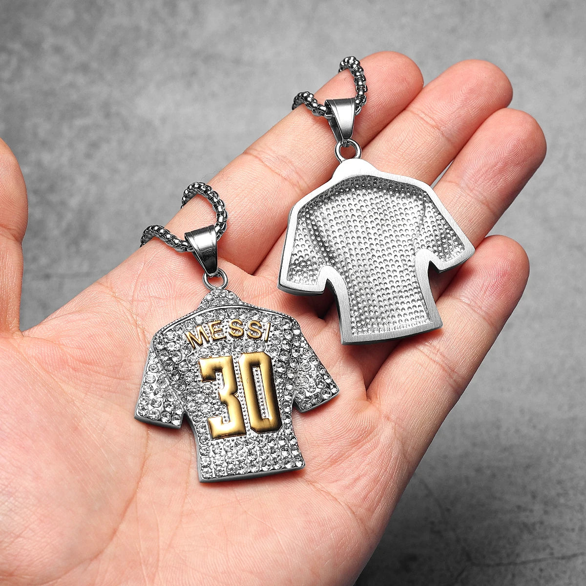 Football Jersey Messi Cristiano Ronaldo Neymar Mbappé Harland Men Necklaces Stainless Steel Pendant Chain Fashion Jewelry Gifts