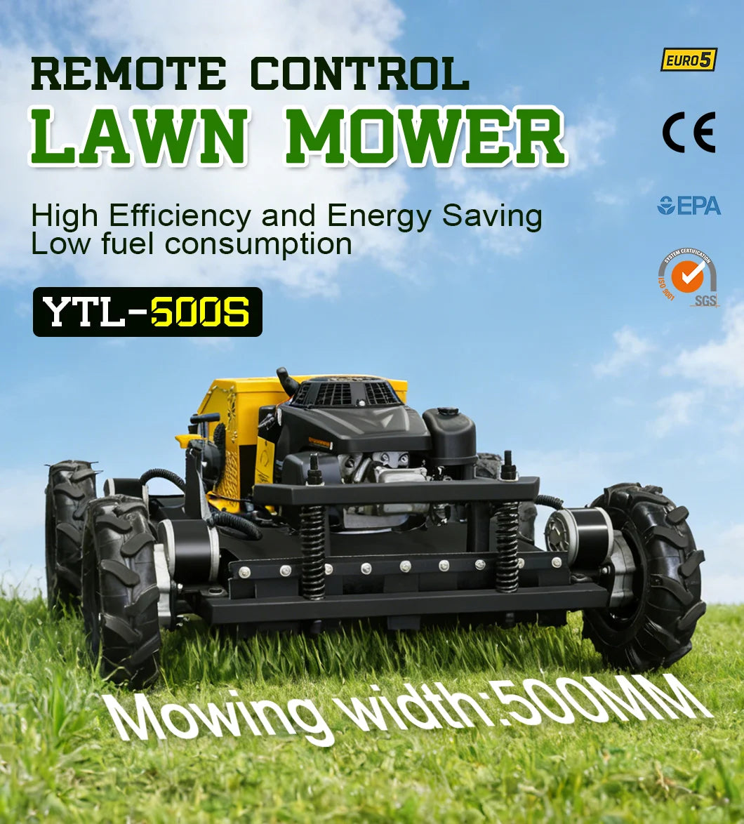 Wireless Remote Control Crawler Lawn Mower For Sloped Garden Farm Grass Cutting High Power Low Vibration Customizec