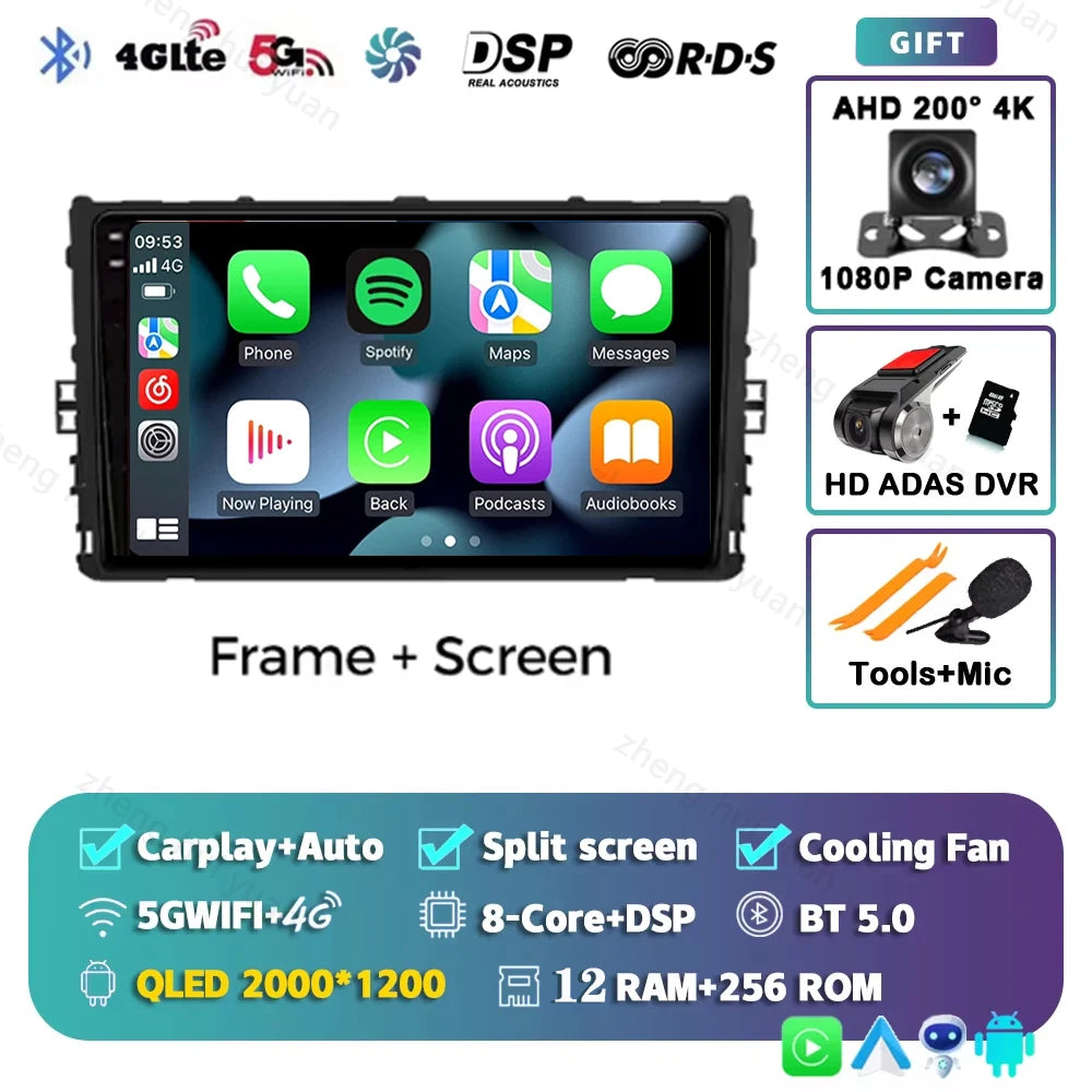 Android 15 Car Radio — Compatible with VW Polo/Jetta | 2K QLED