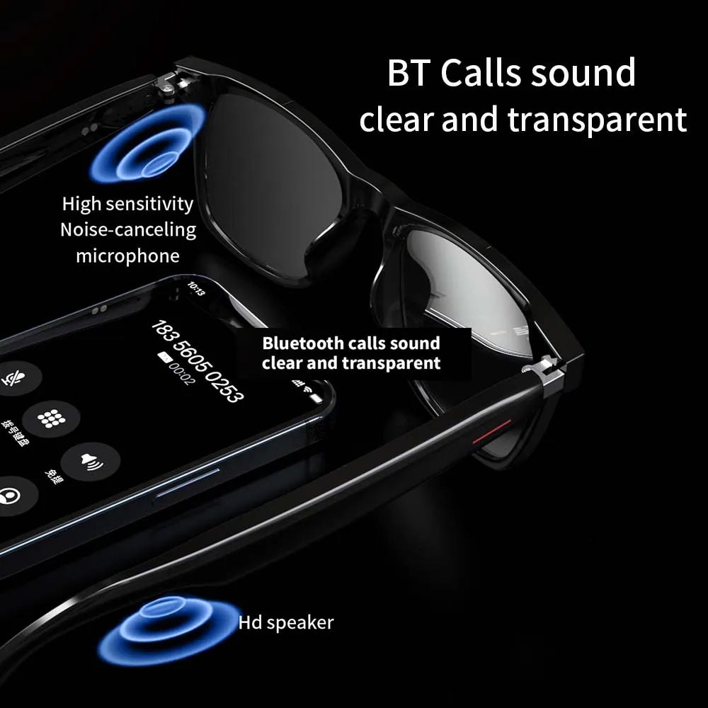 SENBONO E13 Smart Glasses — Blaulichtfilter, polarisiert, integriertes Mikrofon und Lautsprecher