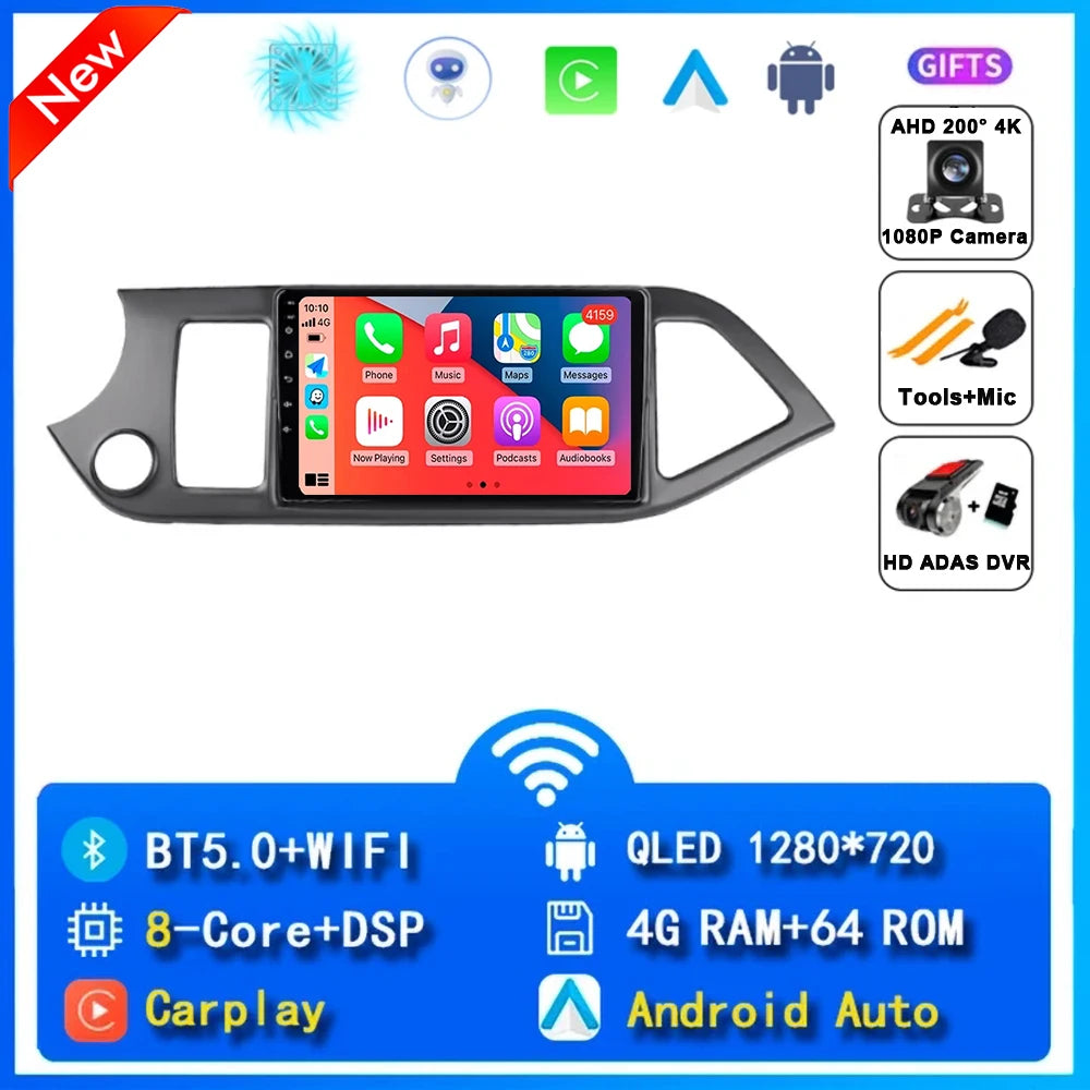 Kia Picanto Android 15 — WiFi, CarPlay, 4G