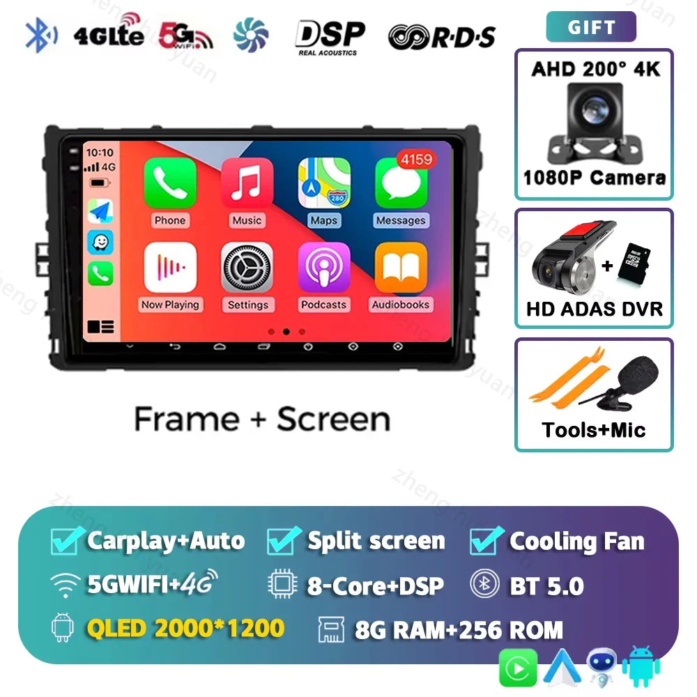 Android 15 Car Radio — Compatible with VW Polo/Jetta | 2K QLED