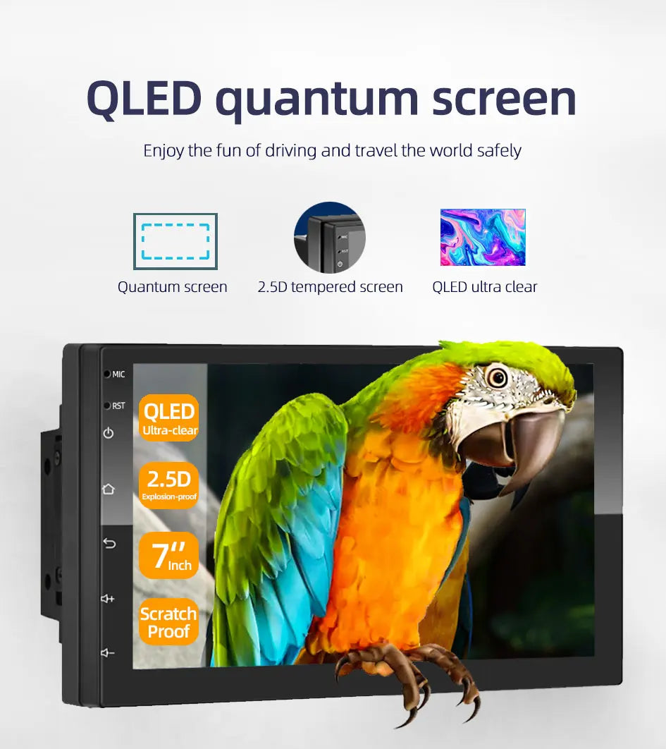 2-DIN Android Autoradio — 7/9/10", CarPlay, Android Auto, GPS, 4G, 8-Kern, 4GB+64GB