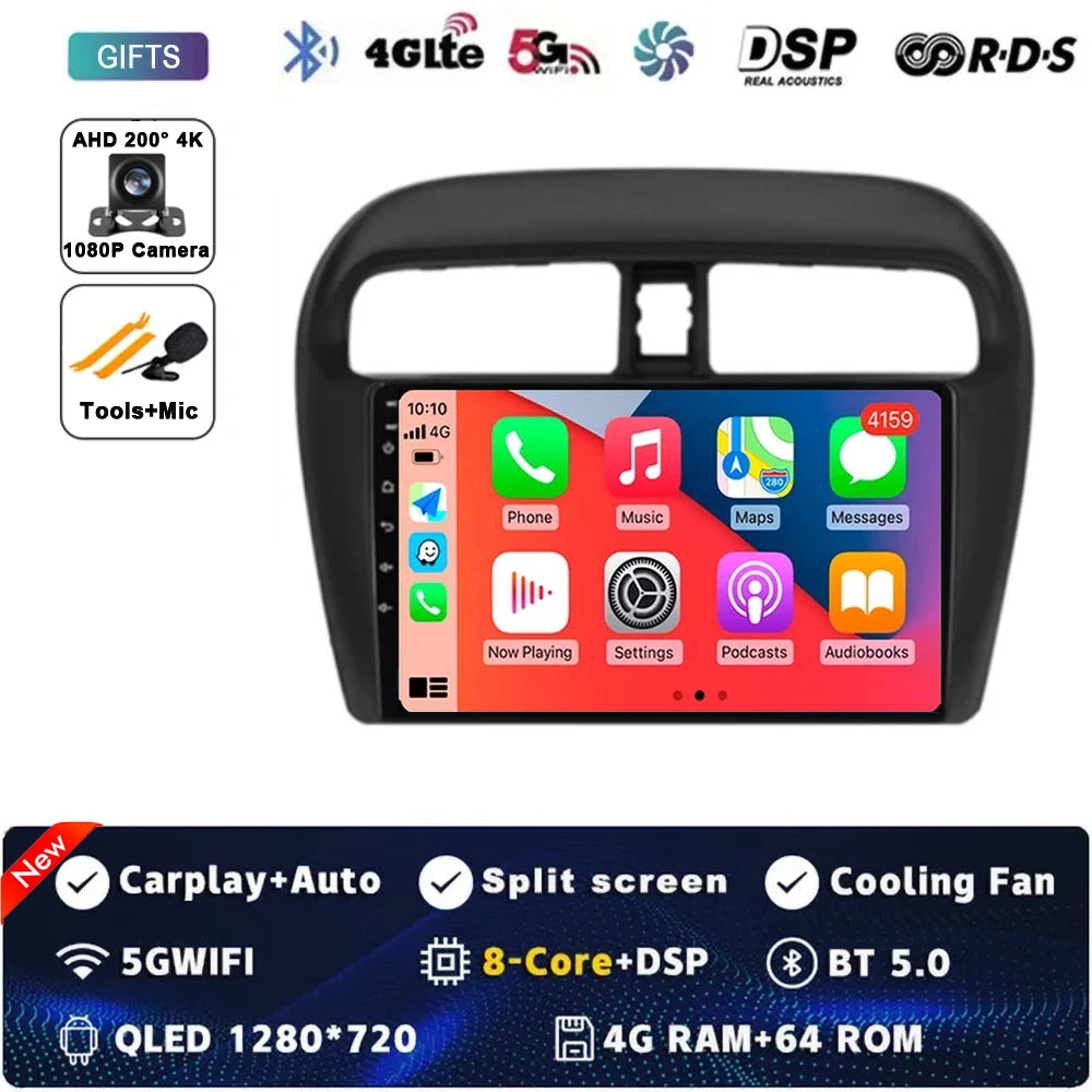 Android 15 Car Radio — Compatible with Mitsubishi Mirage | GPS | Multimedia Screen