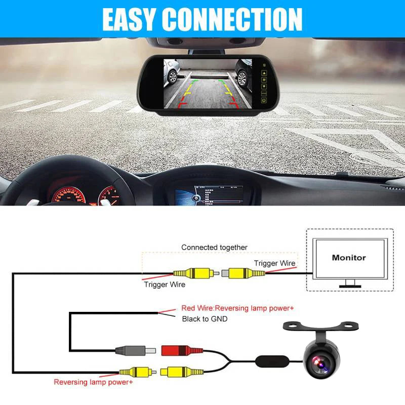 Mirror Monitor Camera Kit — Night Vision, 7" Display