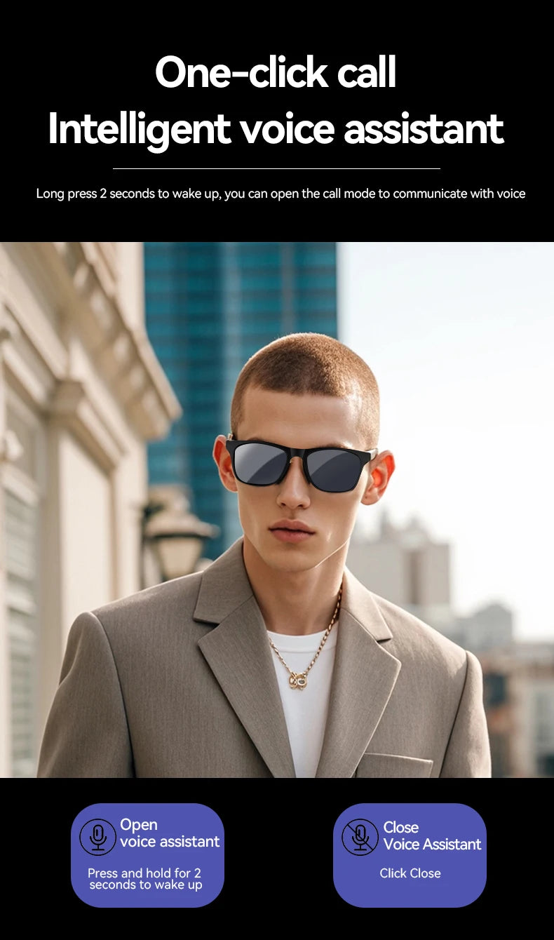 LAXASFIT Smart Glasses — Voice Calls, UV Polarized