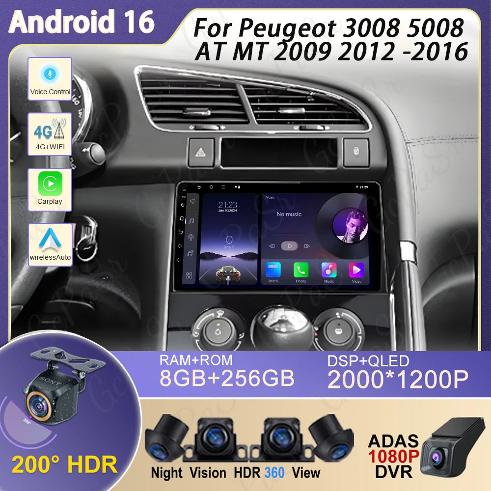 Peugeot 3008/5008 — Android 16, Wireless CarPlay