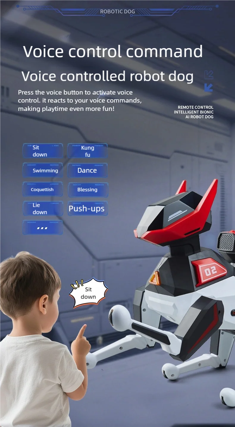 AI Simulation Robot Dog Intelligent Machine Dog Voice Command APP Control Programming Interactive Performs Acrobatics Robot Dog
