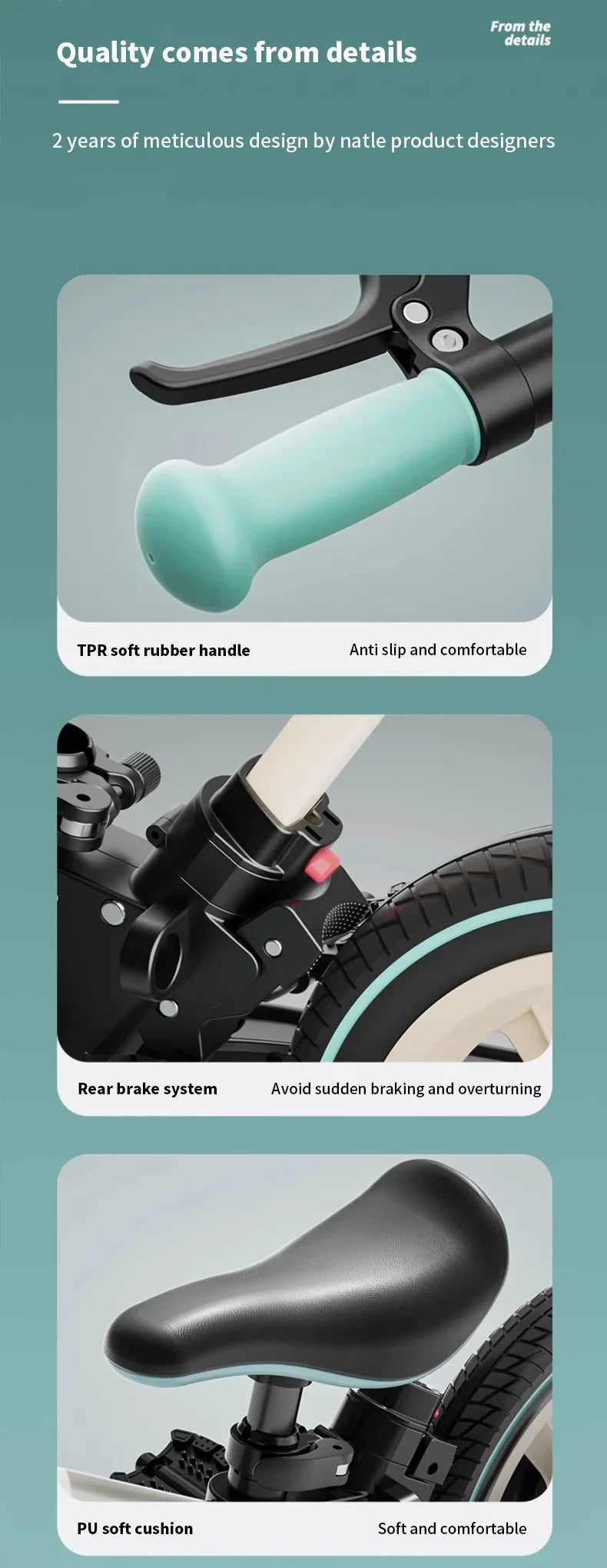 4-in-1 Balance Bike — Folding, Kids Pedal Bike