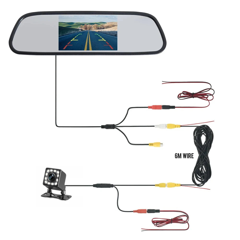Rear View Camera Kit — 4.3" Monitor, HD Parking