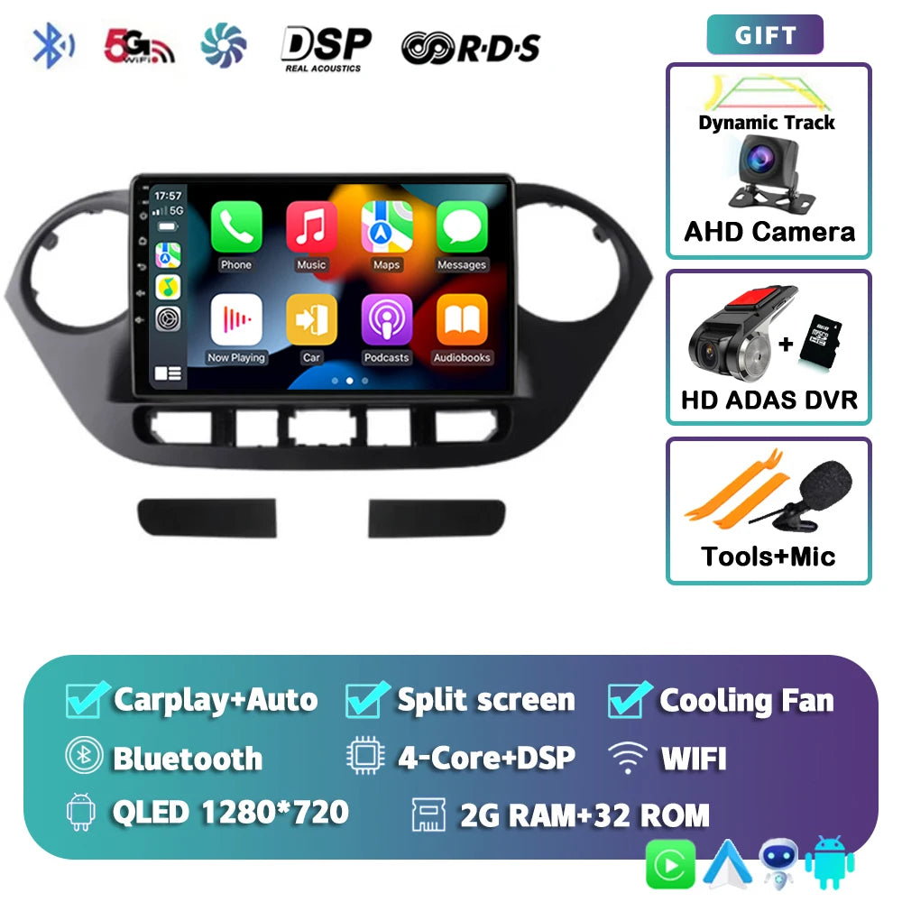 Android 15 Car Radio — Compatible with Hyundai i10 | 2K QLED | AI Voice