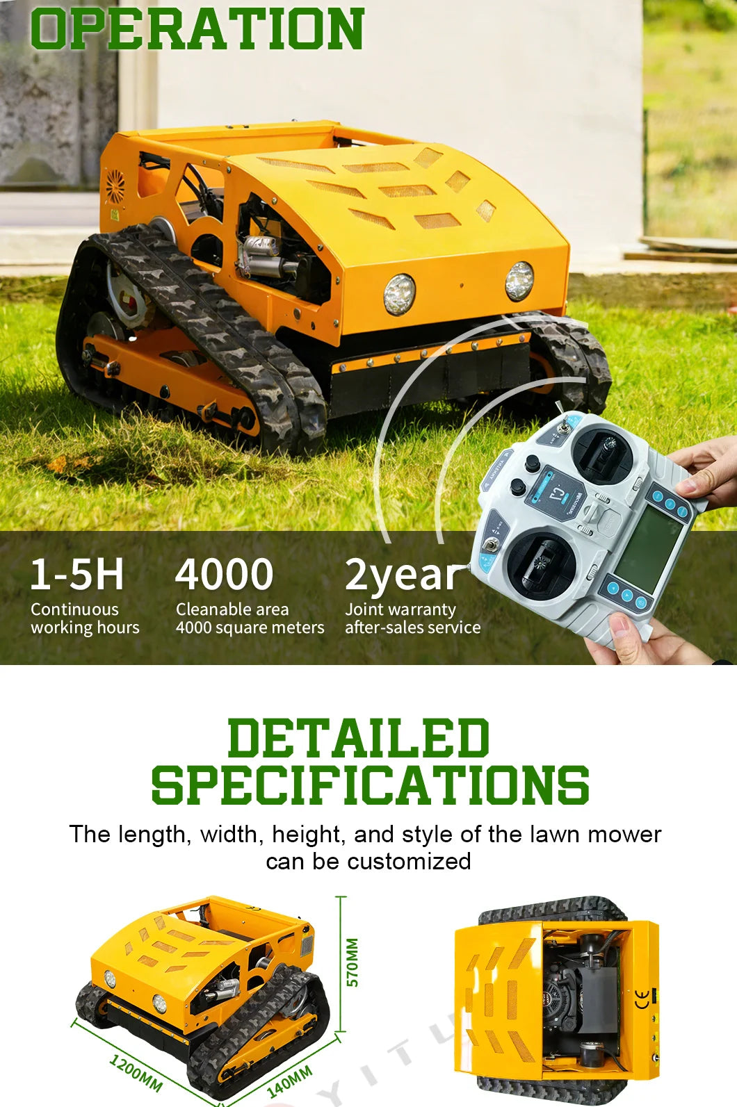 Customized Durable Reliable Lawn Mower High Efficiency Powerful Engine Fast Operating Speed Low Noise High Load Ce Epa