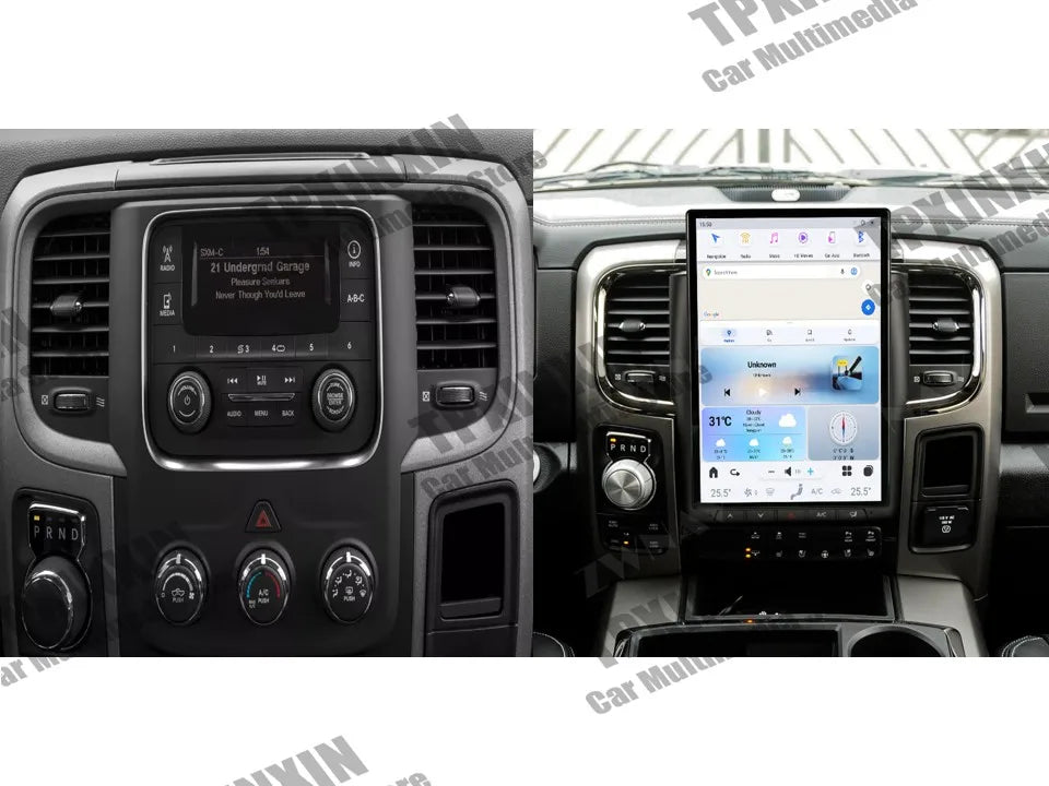 Dodge Ram 14.4" — Android 13, CarPlay, Vertical Screen
