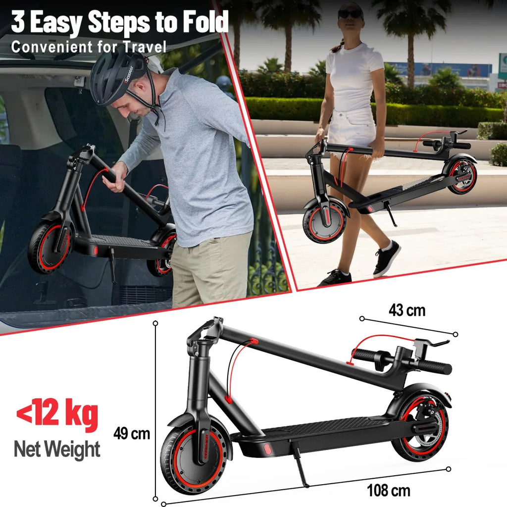 TODIMART T3 Folding Electric Scooter, 25-35km, Ultra-Light Electric Scooters Adults, 36V 7.8Ah Battery, 350W Peak Motor,App City