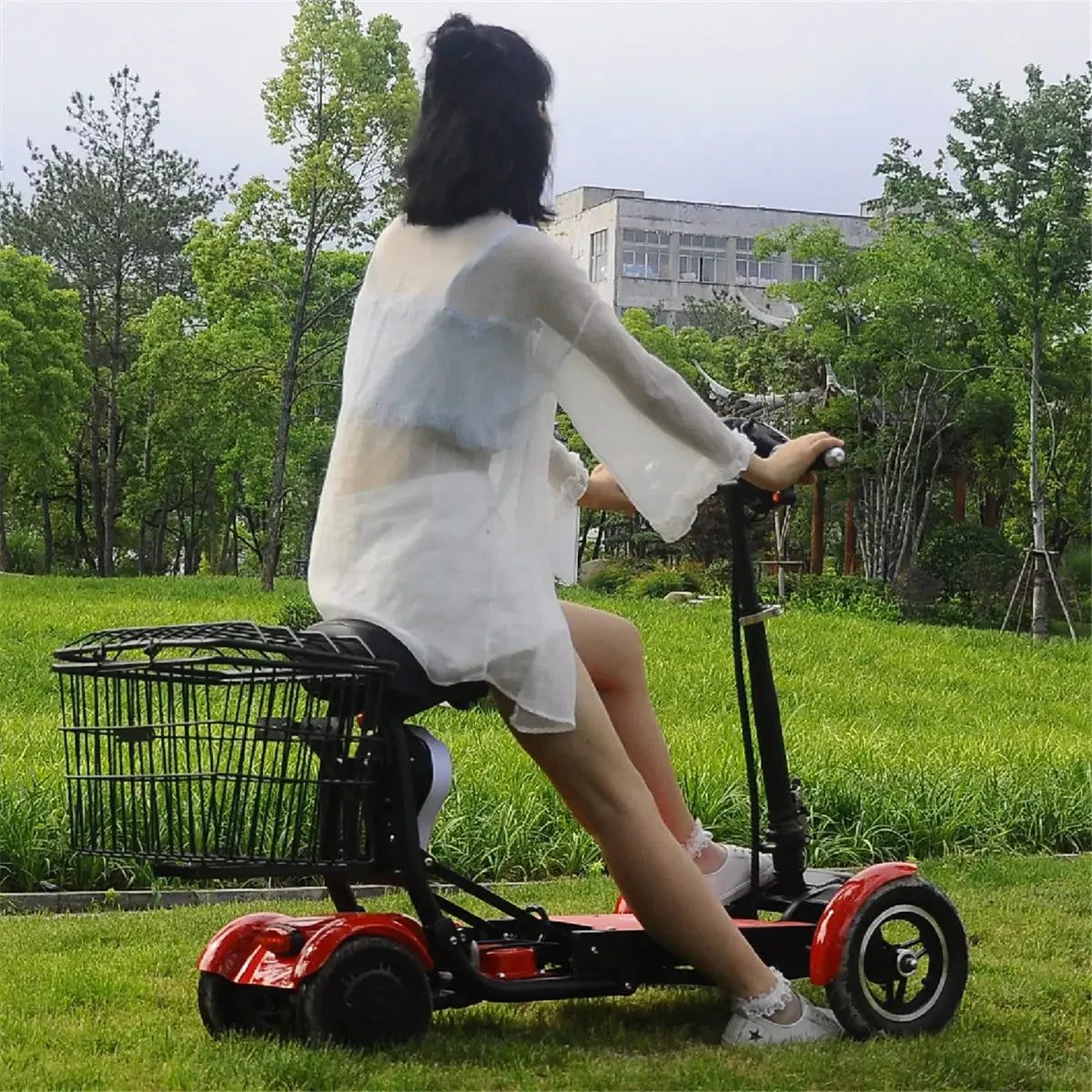4 Wheel Mobility Scooters for 2 Peoples With Baby Seat 500W 36V 15.6AH  Adults 10 Inch Electric Scooter Dual Motor