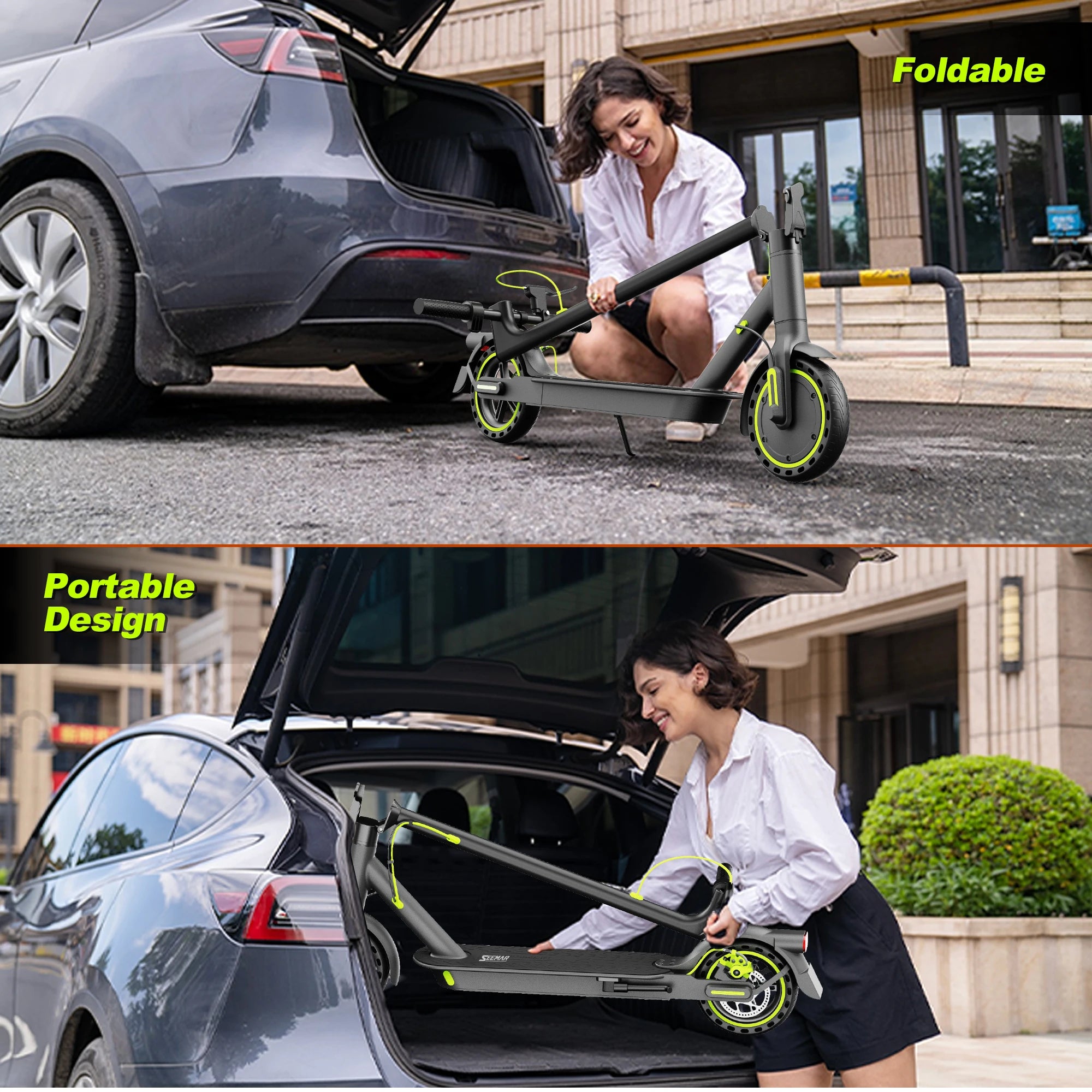 TODIMART S3 350W Portable Electric Scooter for Adults Fast Commuter e scooter with APP 36V 7.8Ah APP 25km/h 8.5'' Solid Tires