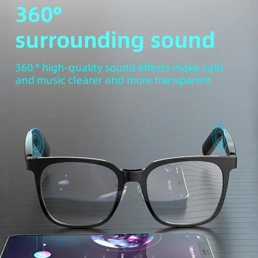 Unisex-Smart-Brille — magnetische Gläser, Bluetooth 5.4, kabellose Anrufe & Musik