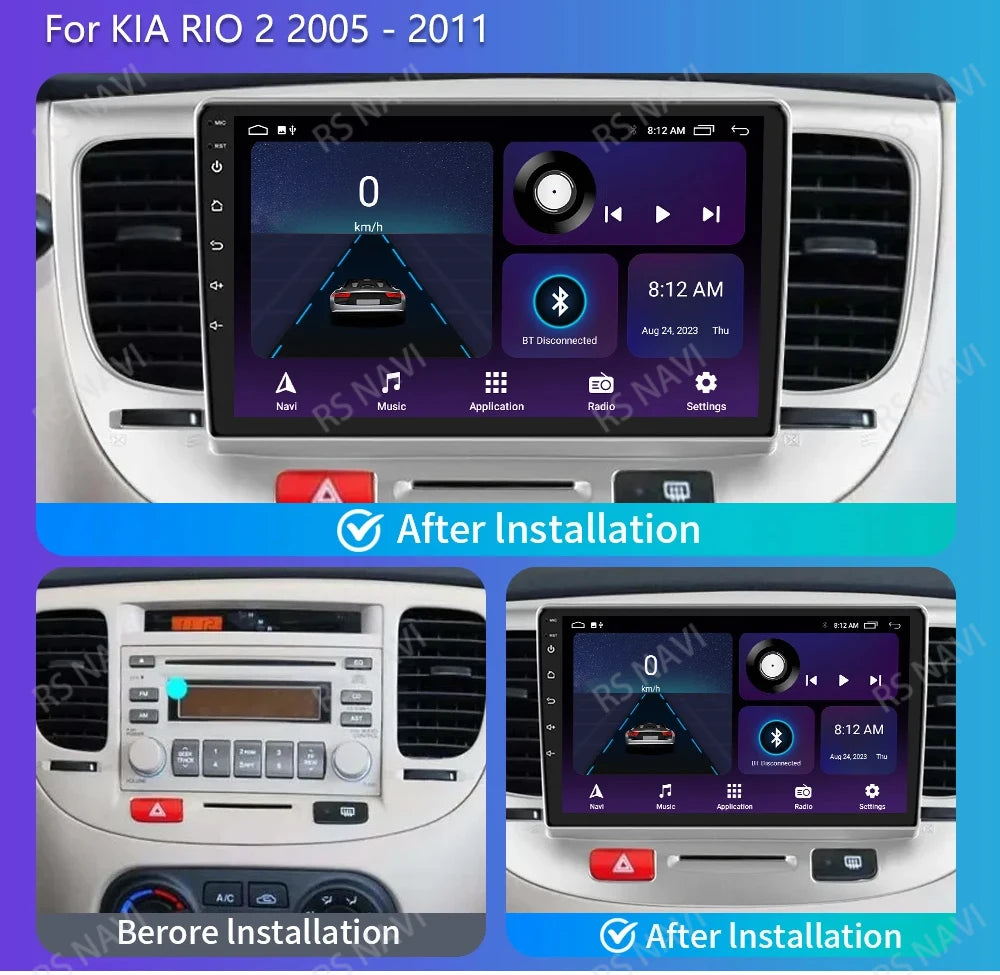 Kia Rio Android 15 — 2K Screen, CarPlay, GPS