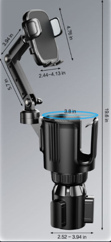 2-in-1 Car Cup Holder & Phone Mount | Centre Console Organiser