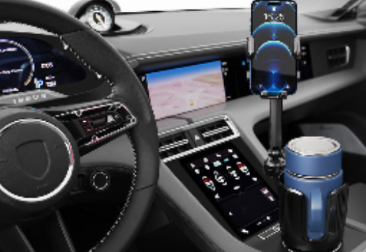 2-in-1 Car Cup Holder & Phone Mount | Centre Console Organiser