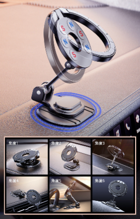 Cross-Border Car Phone Holder Magsafe Magnetic Car Dashboard Mount N52 Strong Magnetic Rotatable Support Bracket