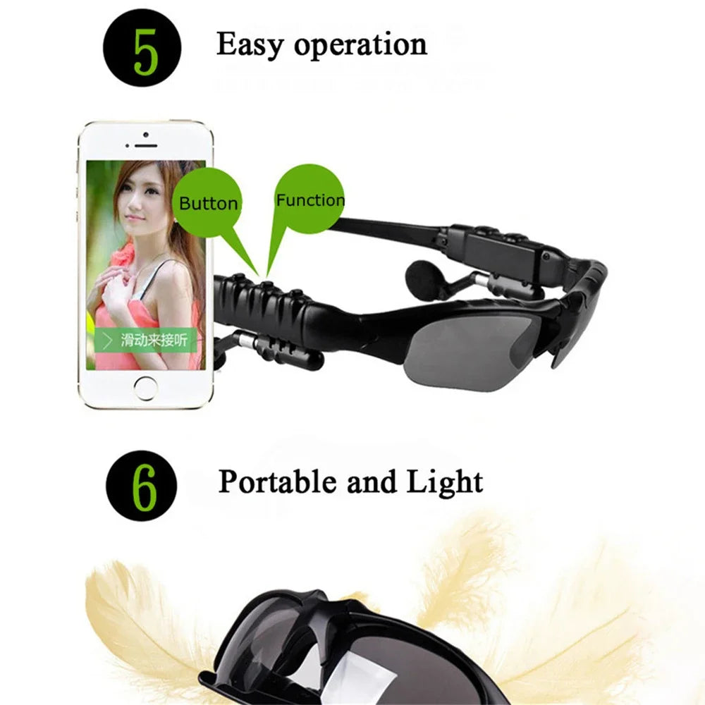 Bluetooth 5.3 Reitbrille — kabelloser Stereoklang, Sportfahren, Radfahrsonnenbrille