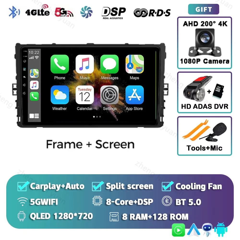 Android 15 Car Radio — Compatible with VW Polo/Jetta | 2K QLED
