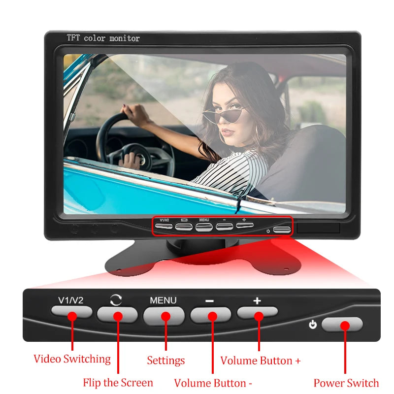 Hippcron Rear Monitor — HD Display, Parking Assist