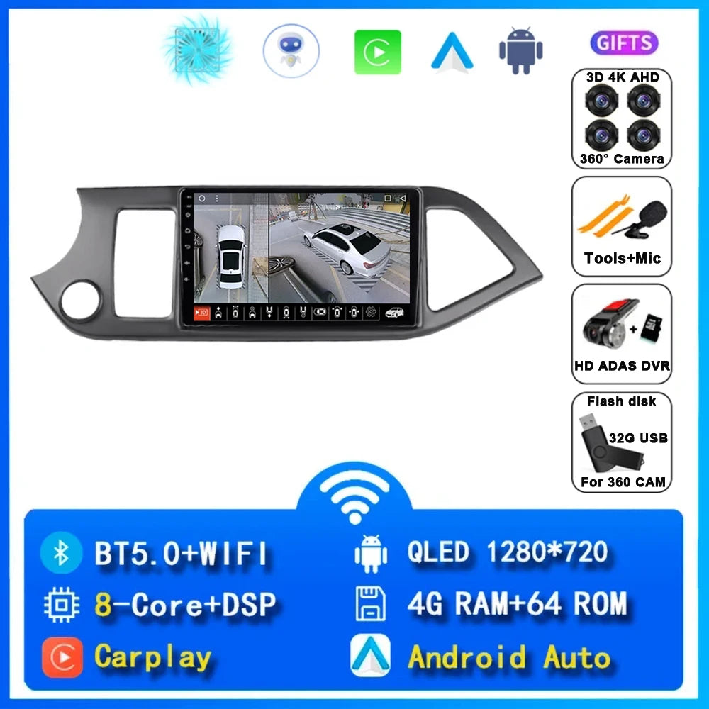 Kia Picanto Android 15 — WiFi, CarPlay, 4G