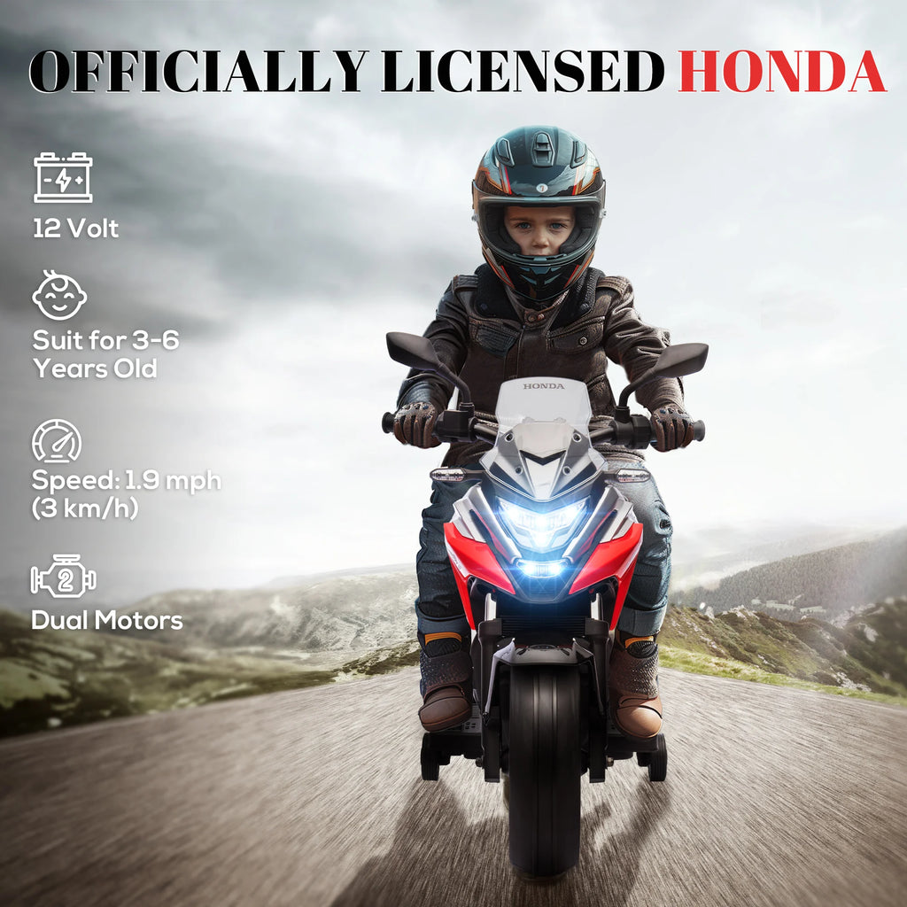 AIYAPLAY Honda Licensed 12V Kids Electric Bike w/ Music, Headlights