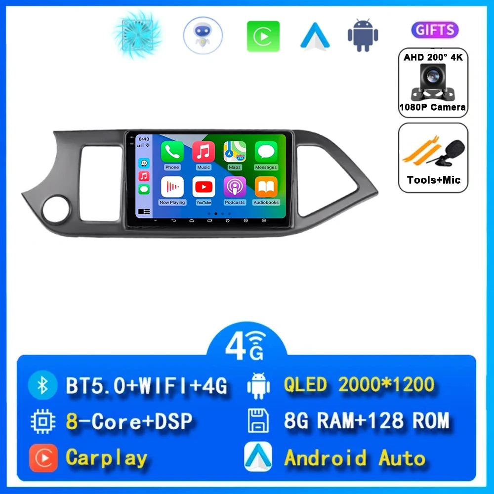 Kia Picanto Android 15 — WiFi, CarPlay, 4G