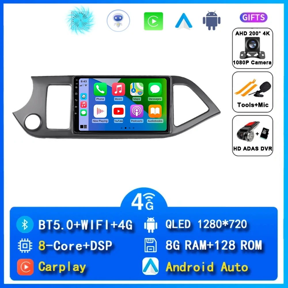 Kia Picanto Android 15 — WiFi, CarPlay, 4G